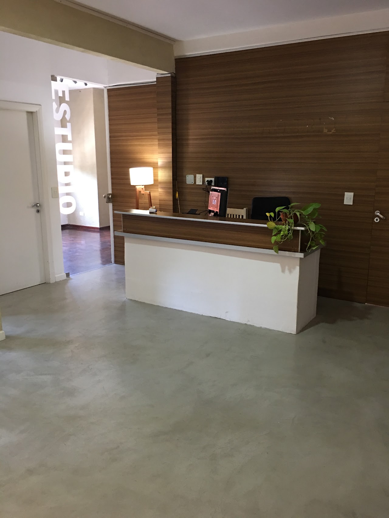 Interior view of a prestigious, elegant law and accounting firm executive office reception and waiting area in Buenos Aires.